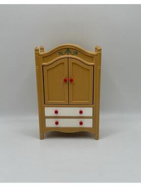 1:16 Scale Miniature Wooden Dresser Hutch with Mirror Drawers Shelves Dollhouse